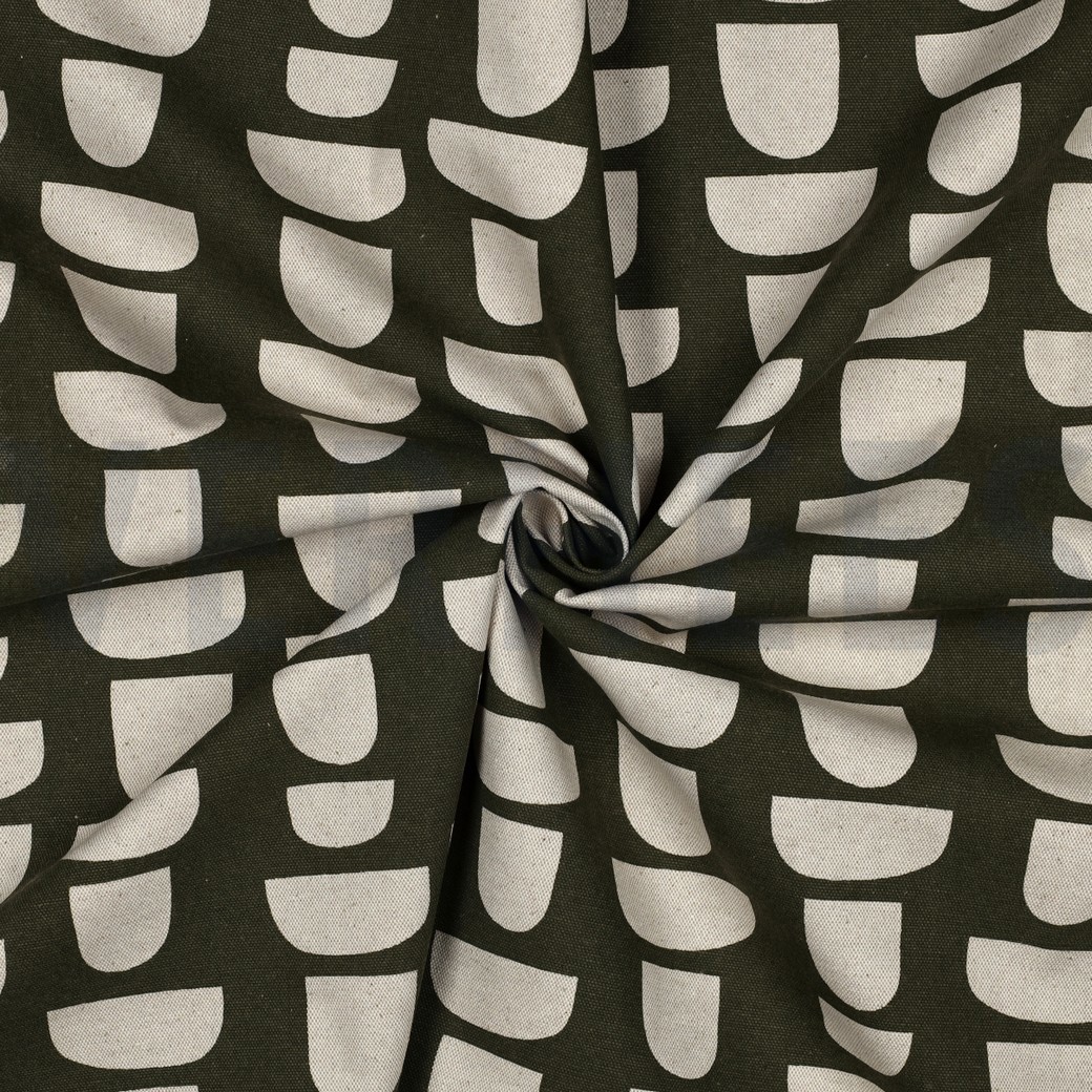 CANVAS LINEN LOOK ABSTRACT GREEN #7