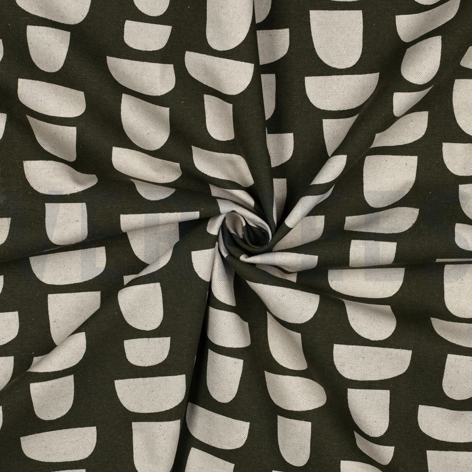 TOILE DÉCORATION LIN LOOK ABSTRACT VERT (high resolution) #3