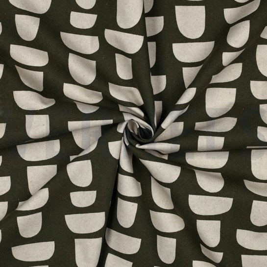 TOILE DÉCORATION LIN LOOK ABSTRACT VERT #7