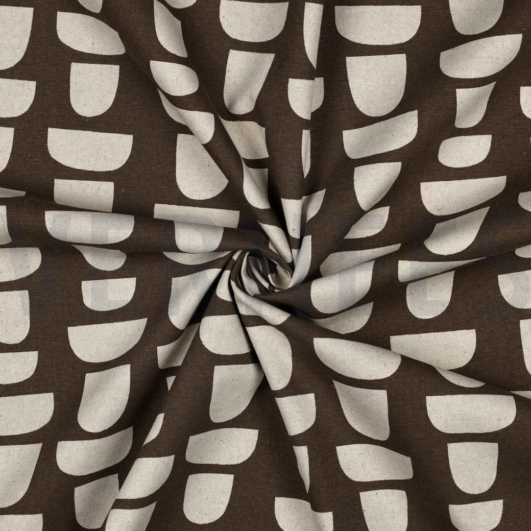 CANVAS LINEN LOOK ABSTRACT BROWN #7