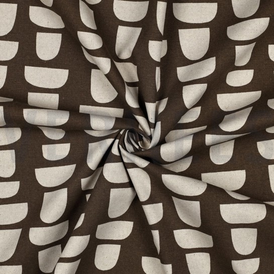 CANVAS LINNENLOOK ABSTRACT BRUIN #7
