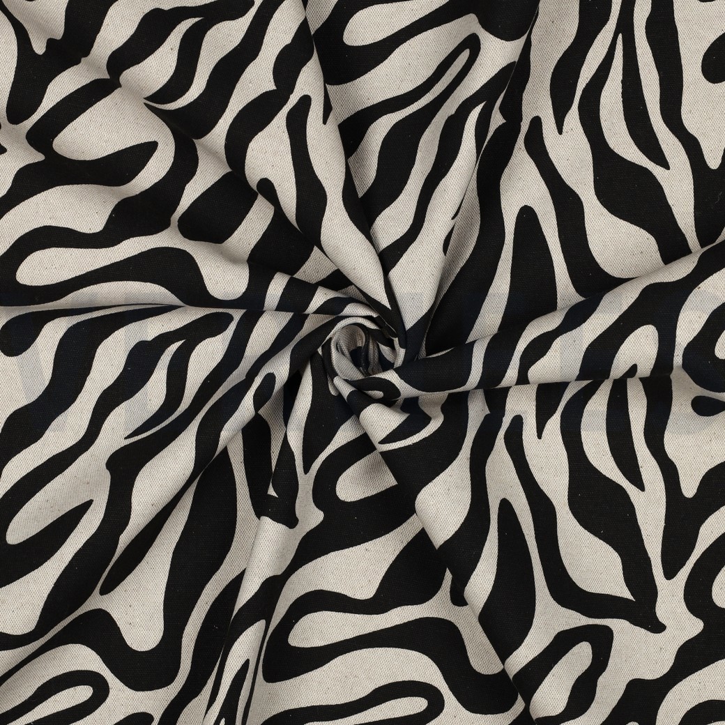TOILE DÉCORATION LIN LOOK PEAU D’ANIMAL NOIR #7