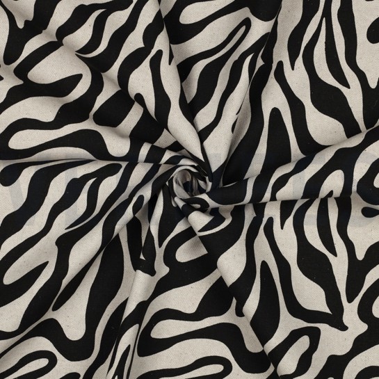 TOILE DÉCORATION LIN LOOK PEAU D’ANIMAL NOIR #7
