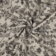 CANVAS LINEN LOOK DIGITAL FLOWERS BLACK (thumbnail) #3