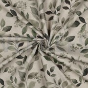 TOILE DÉCORATION LIN LOOK DIGITAL FEUILLES NATUREL (thumbnail) #3