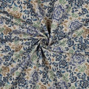 CANVAS LINEN LOOK DIGITAL FLOWERS BLUE (thumbnail) #3
