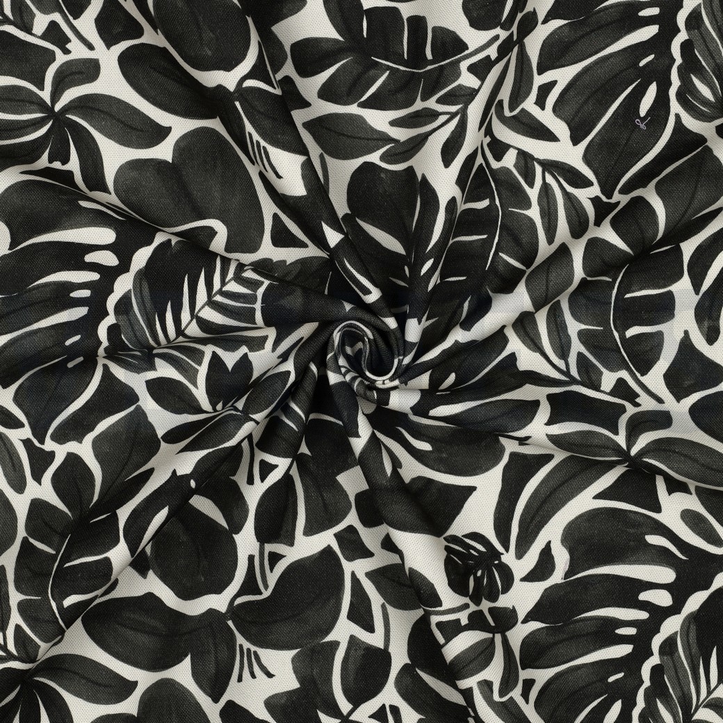 TOILE DÉCORATION DIGITAL FEUILLES GRIS #7