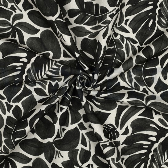 TOILE DÉCORATION DIGITAL FEUILLES GRIS #7