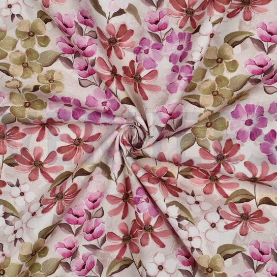 TOILE DÉCORATION FLEURS ROSE #7