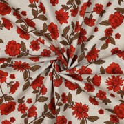 CANVAS LEINENOPTIK BLUMEN ROT (thumbnail) #3