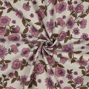 TOILE DÉCORATION LIN LOOK FLEURS ROSE (thumbnail) #3