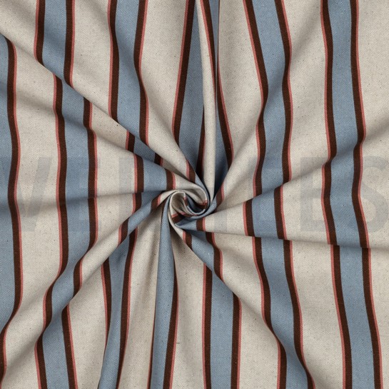 CANVAS LINEN LOOK STRIPES LIGHT BLUE #7