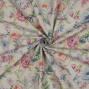TOILE DÉCORATION LIN LOOK DIGITAL FLEURS NATUREL (thumbnail) #3