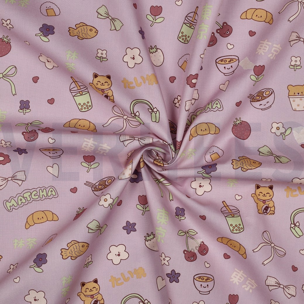 FINE POPLIN MATCHA & CHECKS LILAC #7