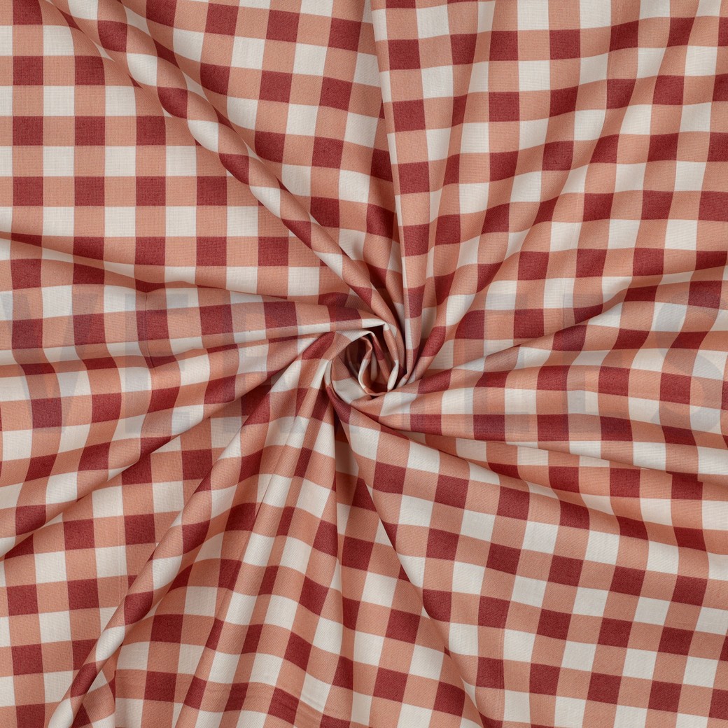 FINE POPLIN MATCHA & CHECKS ROUGE #7