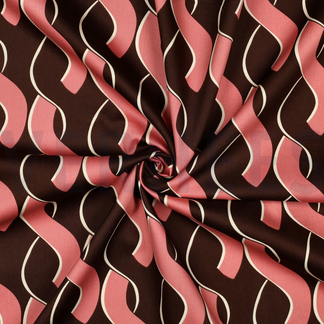 COTTON SATIN ABSTRACT BROWN #7