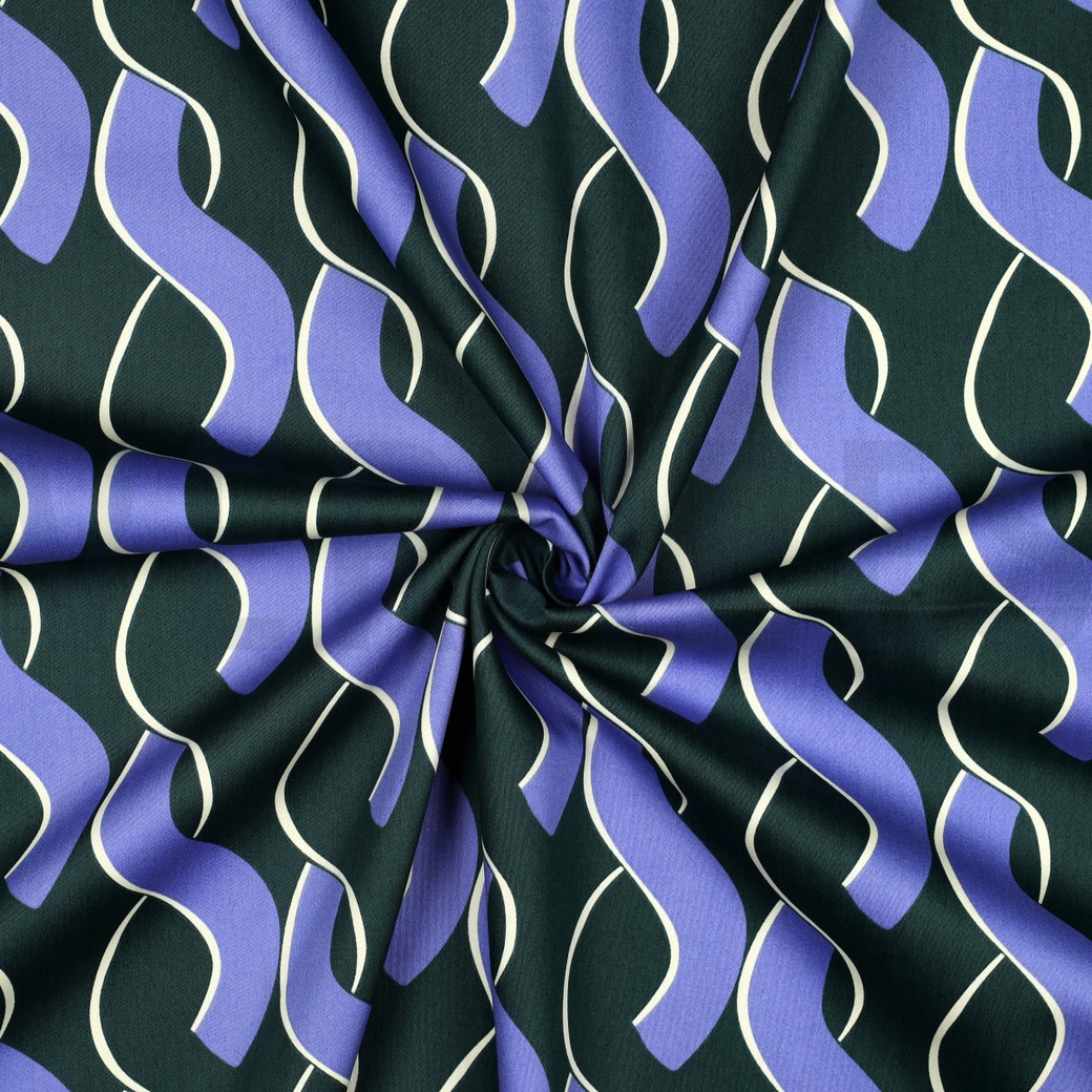 COTTON SATIN ABSTRACT DARK GREEN #7
