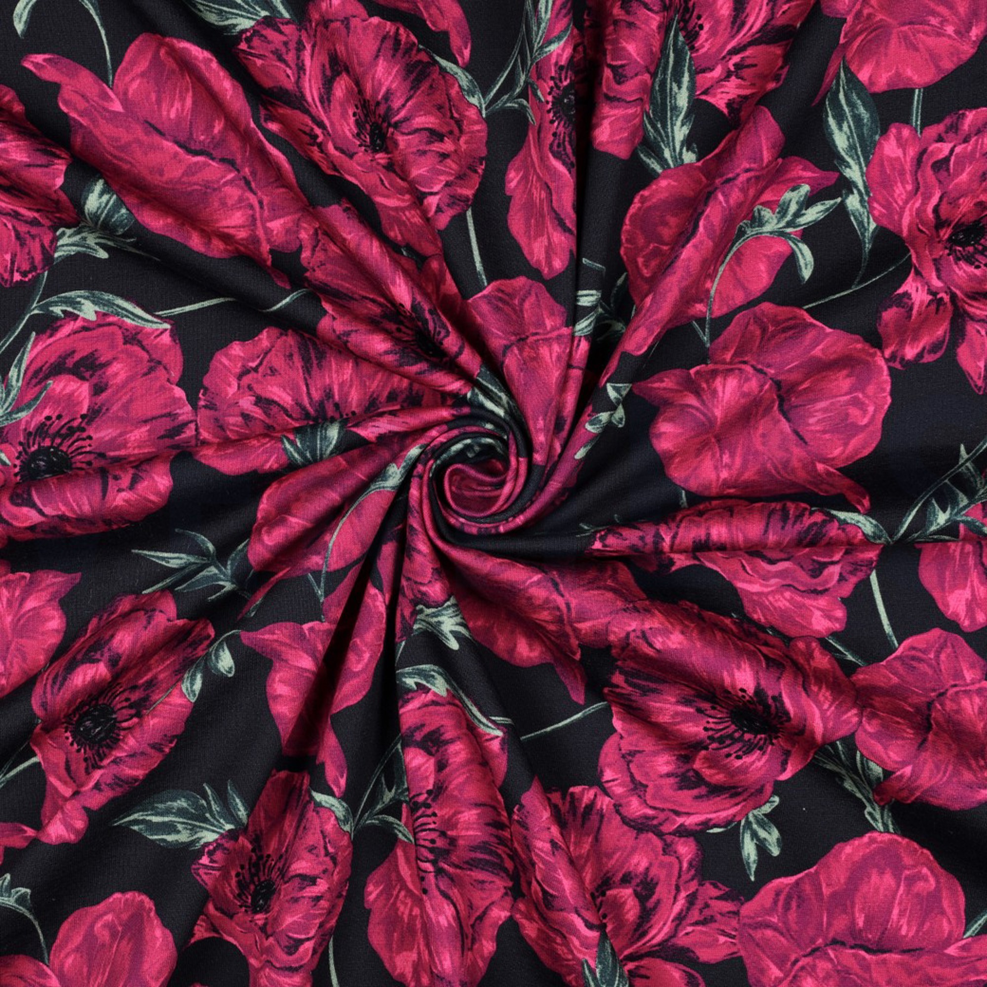 FRENCH TERRY DIGITAL BLUMEN MARINEBLAU (high resolution) #3