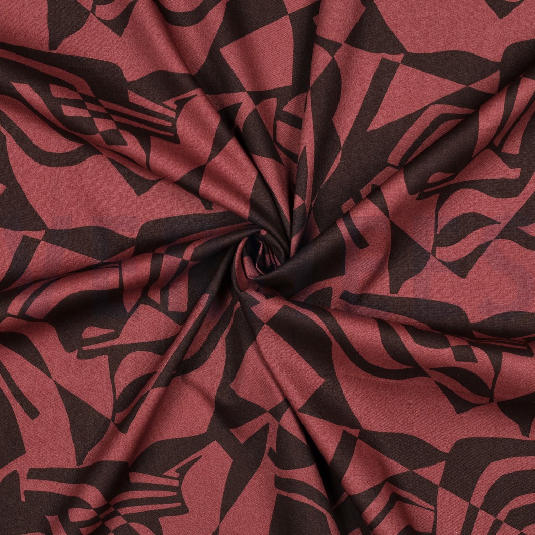 COTTON VISCOSE ABSTRACT BROWN #7