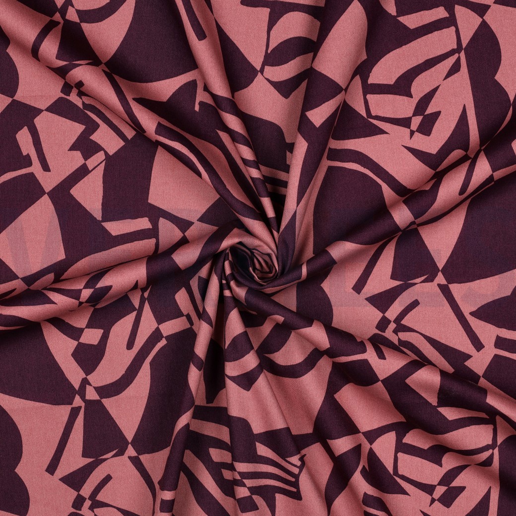 COTON VISCOSE ABSTRAIT AUBERGINE #7