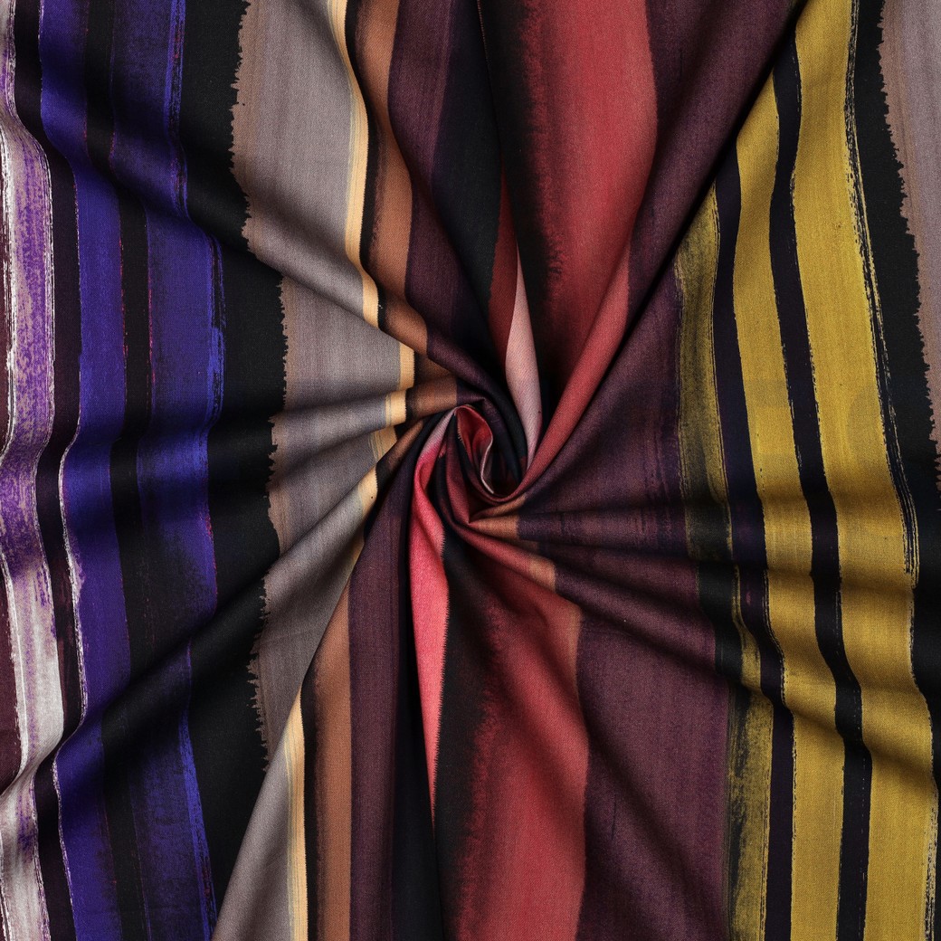 COTTON VISCOSE DIGITAL STRIPES PURPLE #7