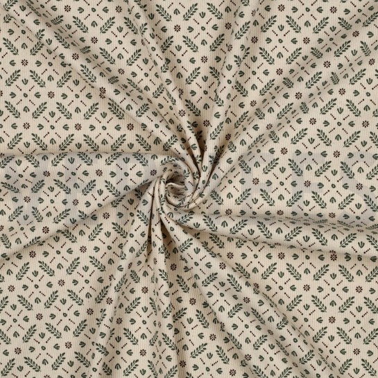 RIB JERSEY GOTS NATUREL BLOEMEN NATUREL #7