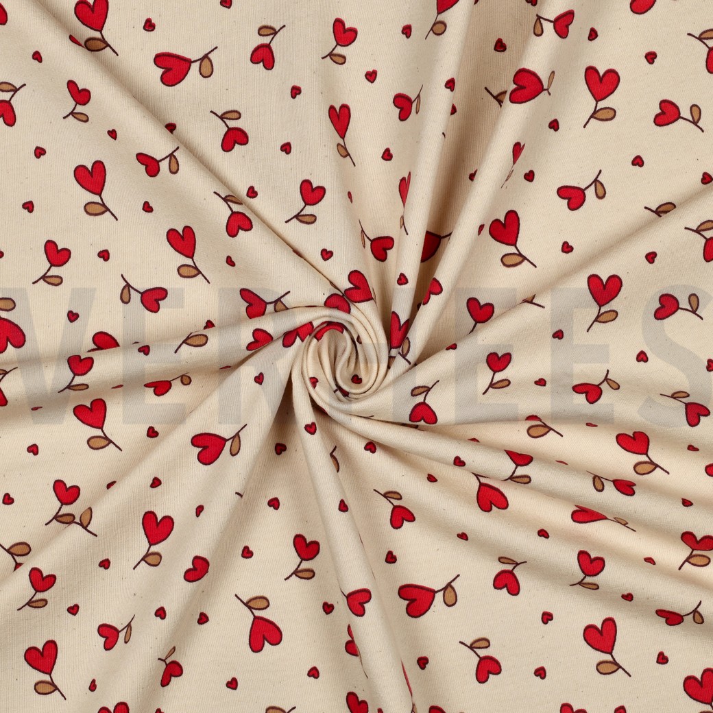 SWEAT NATURAL HEARTS NATURAL/FUCHSIA #7