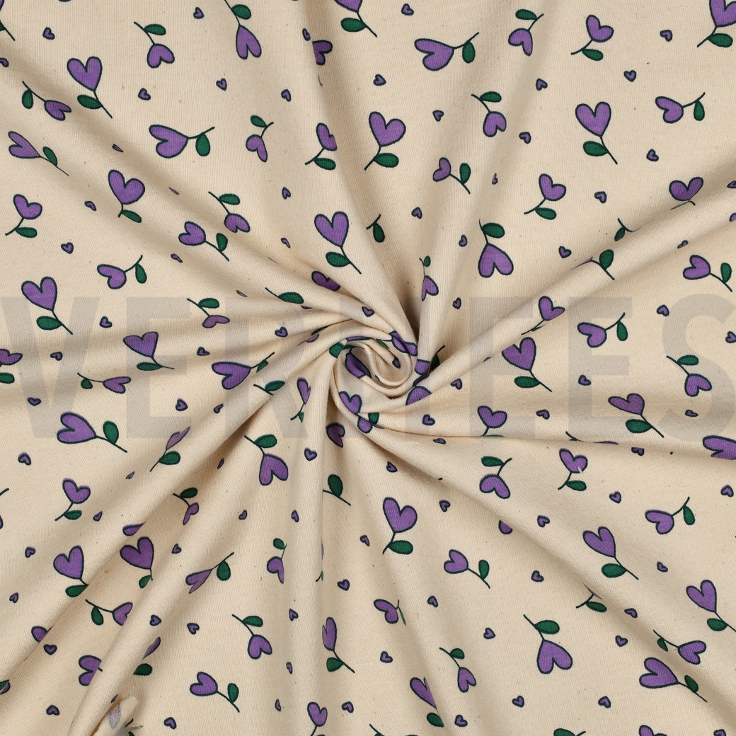 SWEAT NATURAL HEARTS NATURAL/LILAC #7