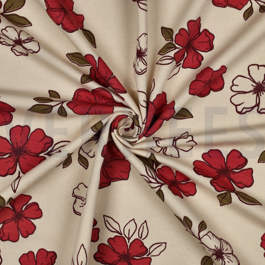 SWEAT NATURAL FLOWERS NATURAL/RED #7