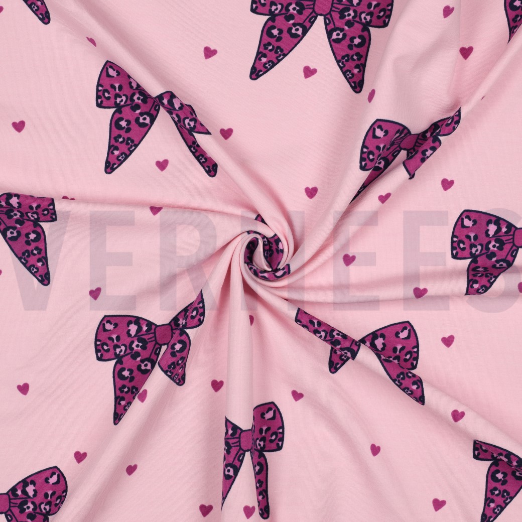 FRENCH TERRY DIERENHUID STRIKJES ROZE #7