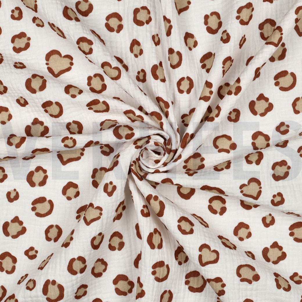 DOUBLE GAUZE ANIMAL SKIN ECRU #7
