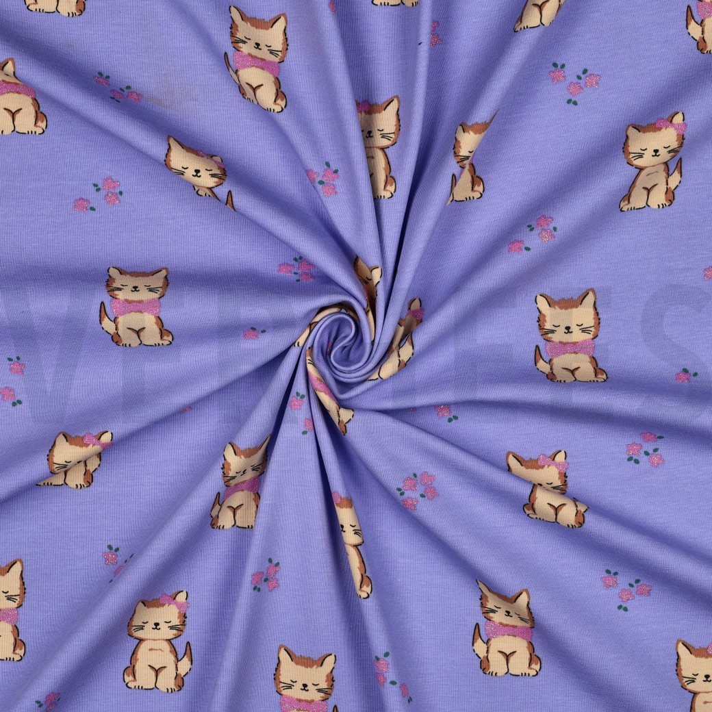 JERSEY GLITTER CATS PURPLE #7