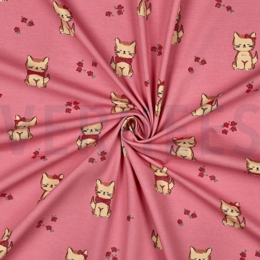 JERSEY GLITTER CATS PINK #7