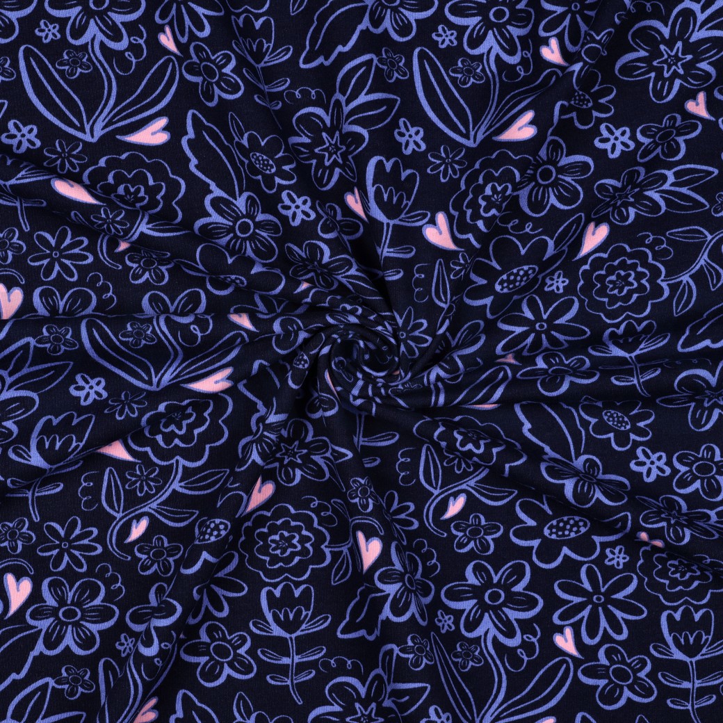SOFT SWEAT BLUMEN MARINEBLAU #7