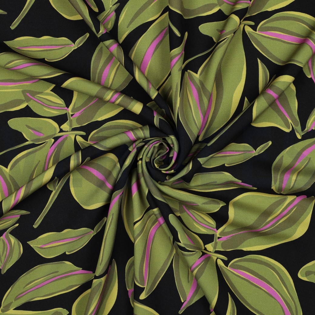 VISCOSE RADIANCE BLADEREN ZWART #7