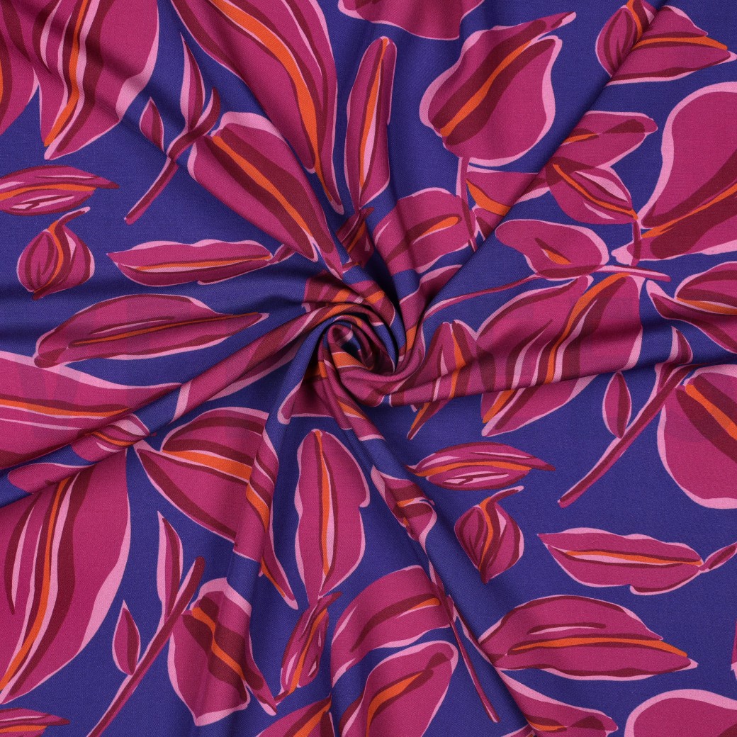 VISCOSE RADIANCE FEUILLES BLEU COBALT #7