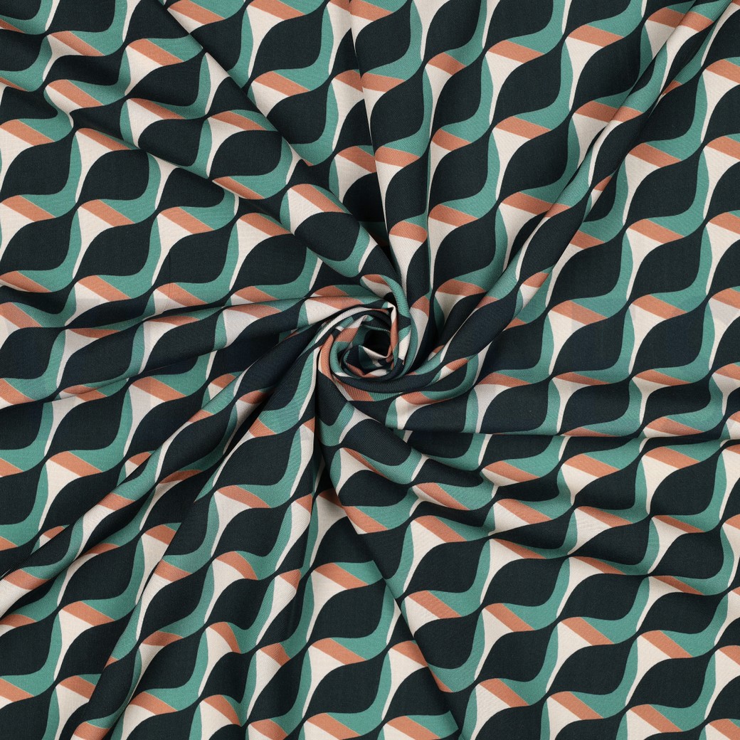 VISCOSE RADIANCE ABSTRACT DARK GREEN #7