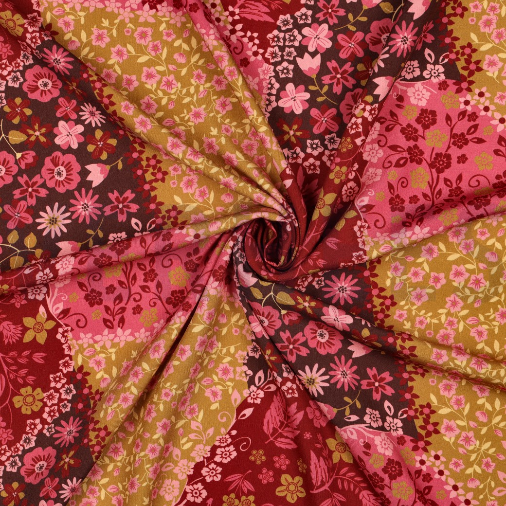VISCOSE RADIANCE PATCHWORK RED #7
