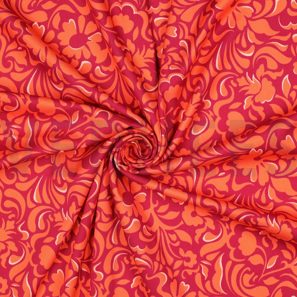 VISCOSE ROSELLA STRETCH FEUILLES AUBERGINE #7