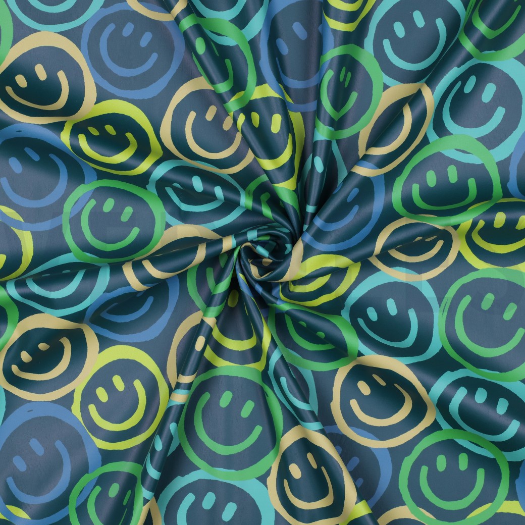 RAINCOAT DIGITAL HAPPY FACES PETROL #7