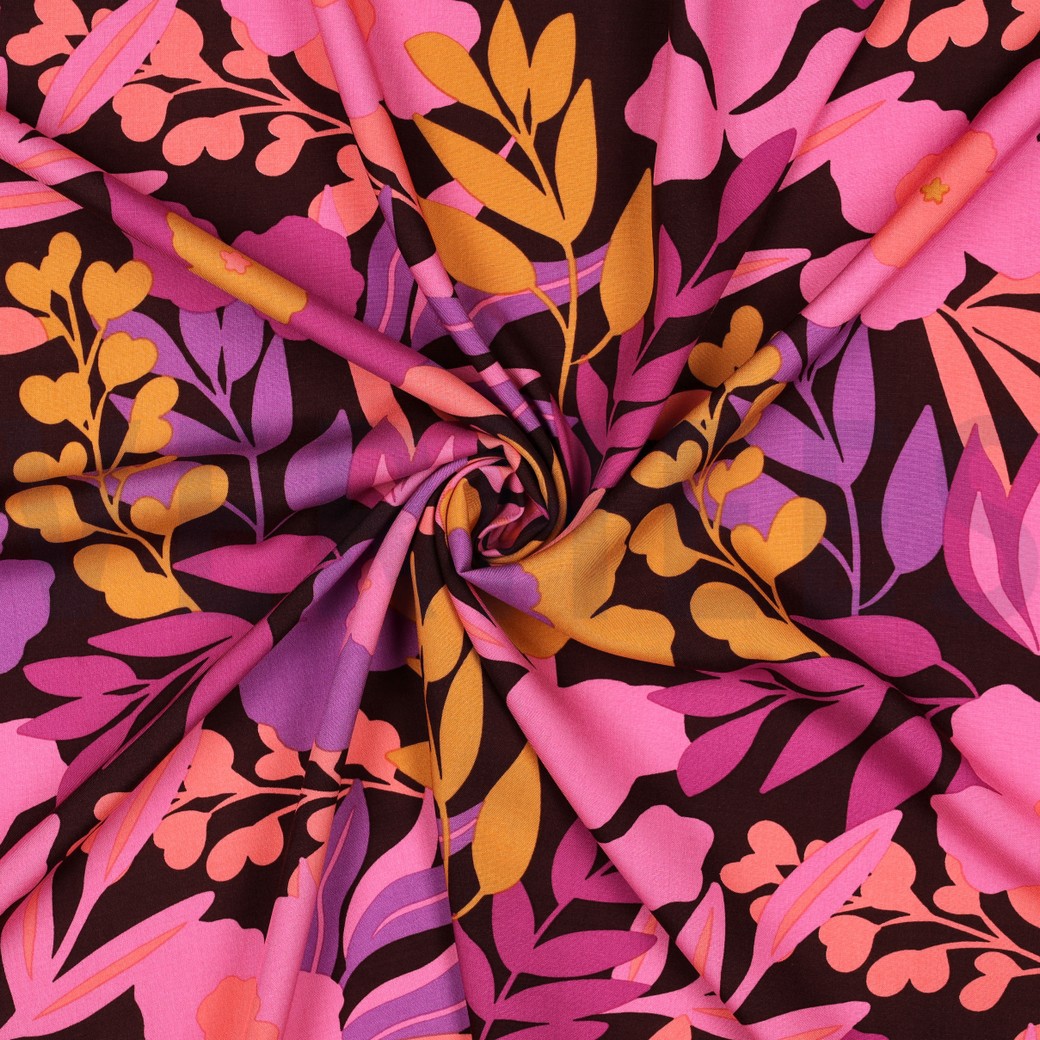LENZING™ ECOVERO™ BLOEMEN AUBERGINE #7