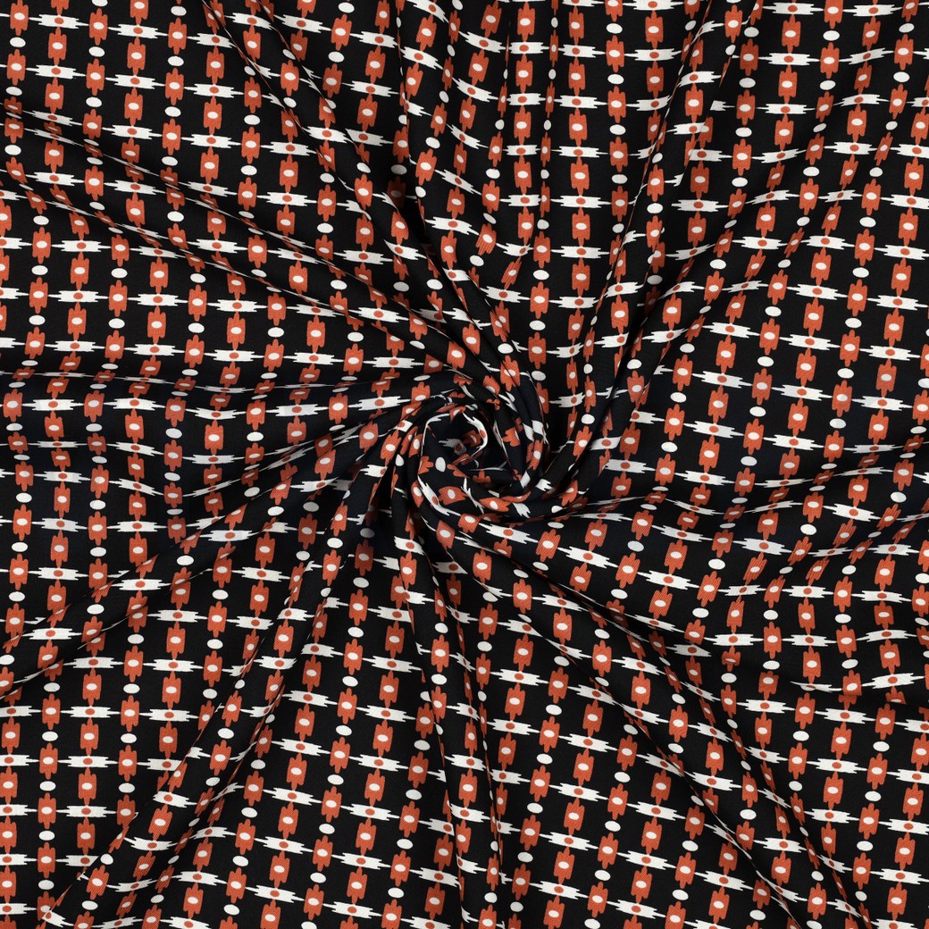 LENZING™ ECOVERO™ GEOMETRISCH SCHWARZ #7