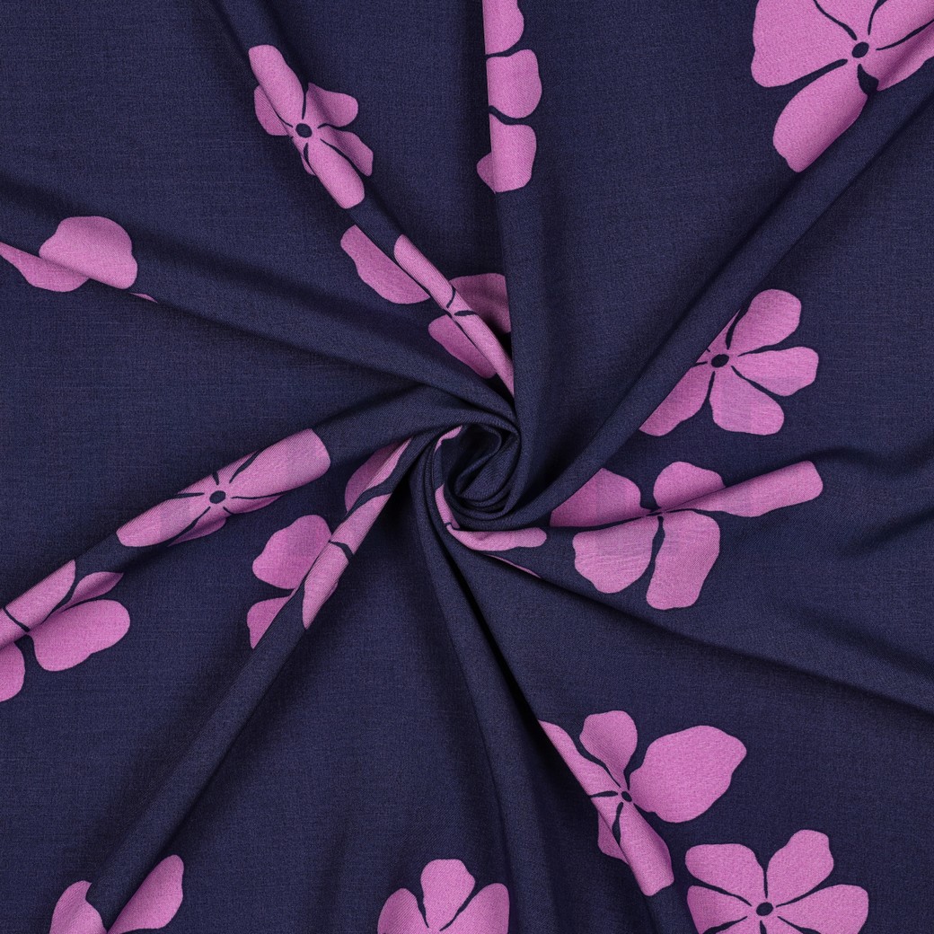 LENZING™ ECOVERO™ BLUMEN LILA/VIOLETT #7