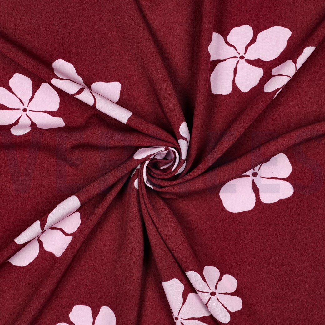 LENZING™ ECOVERO™ BLUMEN BORDEAUXROT #7