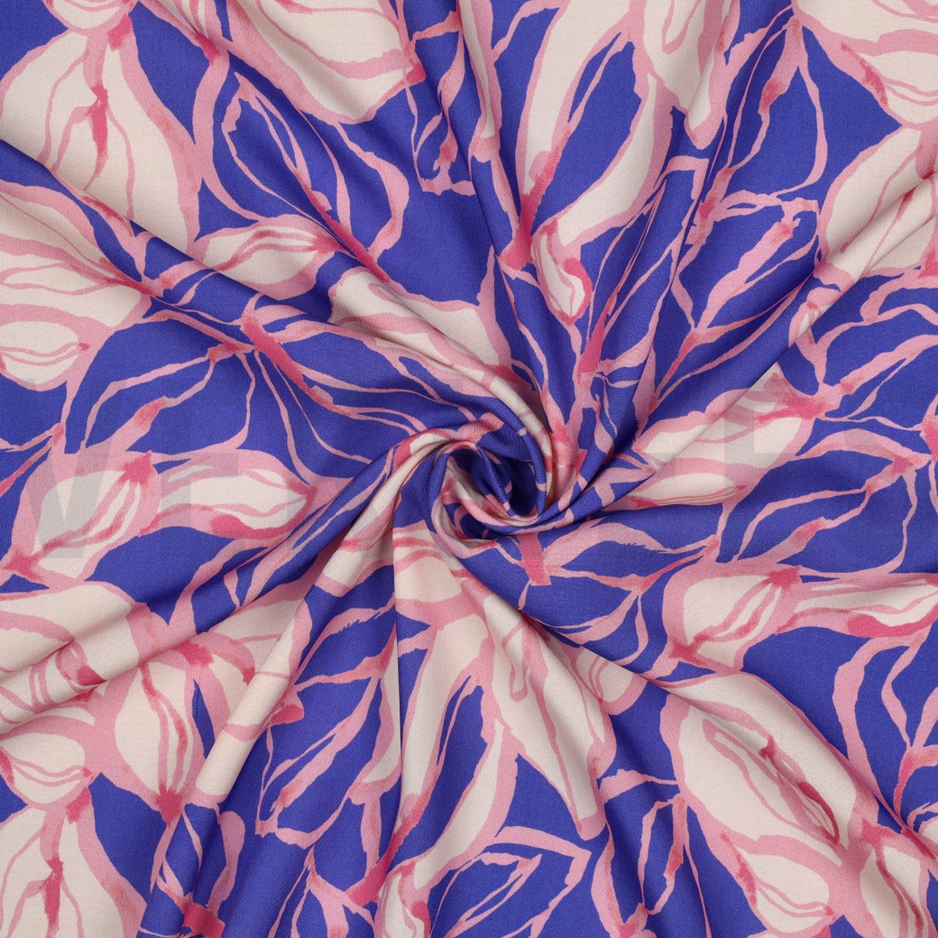 LENZING™ ECOVERO™ DIGITAL FLOWERS BLUE #7