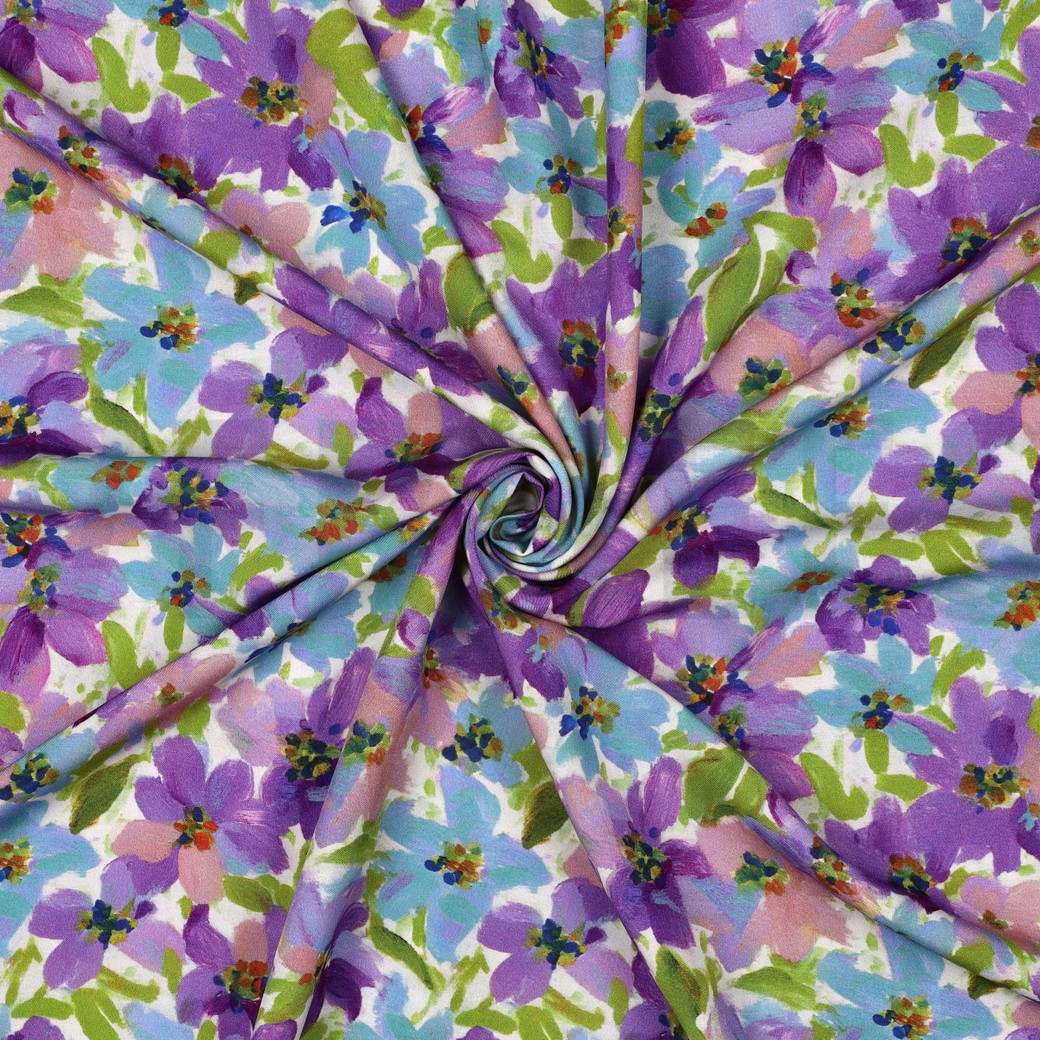 LENZING™ ECOVERO™ DIGITAAL BLOEMEN PAARS #7