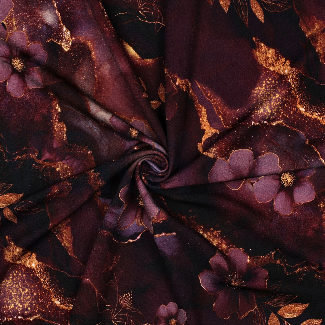 PUNTA DI ROMA DIGITAL FLOWERS AUBERGINE #7