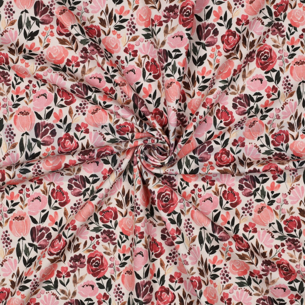 JERSEY GOTS DIGITAL BLUMEN ECRU #7