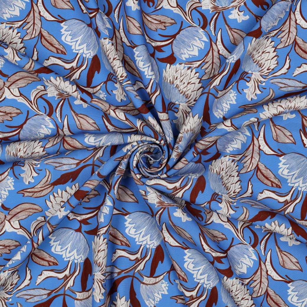 VISCOSE RADIANCE DIGITAL FLEURS BLEU #7