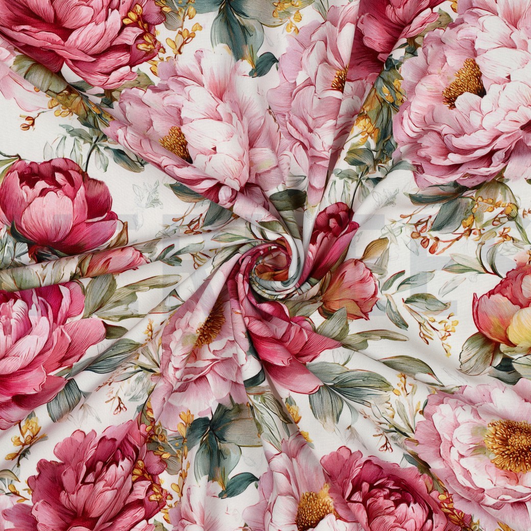 VISCOSE RADIANCE DIGITAAL BLOEMEN ECRU #7